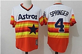 Houston Astros #4 George Springer Mitchell And Ness 1980 White Orange Pullover Stitched Jersey,baseball caps,new era cap wholesale,wholesale hats