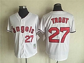 Los Angeles Angels of Anaheim #27 Mike Trout White Mitchell And Ness Throwback Stitched Jersey,baseball caps,new era cap wholesale,wholesale hats