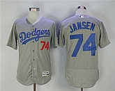 Los Angeles Dodgers #74 Kenley Jansen Gray Flexbase Collection Stitched MLB Jersey