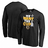 Men's Boston Bruins Fanatics Branded 2017 NHL Stanley Cup Playoffs Participant Blue Line Long Sleeve T Shirt Black FengYun,baseball caps,new era cap wholesale,wholesale hats