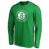 Men's Brooklyn Nets Fanatics Branded Kelly Green St. Patrick's Day White Logo Long Sleeve T-Shirt FengYun,baseball caps,new era cap wholesale,wholesale hats
