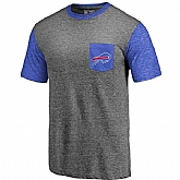 Men's Buffalo Bills Pro Line by Fanatics Branded Heathered Gray Royal Refresh Pocket T-Shirt FengYun,baseball caps,new era cap wholesale,wholesale hats