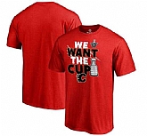 Men's Calgary Flames Fanatics Branded 2017 NHL Stanley Cup Playoff Participant Blue Line T Shirt Red FengYun,baseball caps,new era cap wholesale,wholesale hats