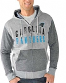 Men's Carolina Panthers G III Sports by Carl Banks Safety Tri Blend Full Zip Hoodie Heathered Gray FengYun,baseball caps,new era cap wholesale,wholesale hats