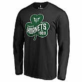Men's Charlotte Hornets Fanatics Branded Black Big & Tall St. Patrick's Day Paddy's Pride Long Sleeve T-Shirt FengYun,baseball caps,new era cap wholesale,wholesale hats