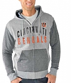 Men's Cincinnati Bengals G III Sports by Carl Banks Safety Tri Blend Full Zip Hoodie Heathered Gray FengYun,baseball caps,new era cap wholesale,wholesale hats