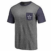 Men's Dallas Cowboys Pro Line by Fanatics Branded Heathered Gray Navy Refresh Pocket T-Shirt FengYun,baseball caps,new era cap wholesale,wholesale hats