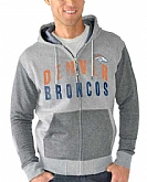 Men's Denver Broncos G III Sports by Carl Banks Safety Tri Blend Full Zip Hoodie Heathered Gray FengYun,baseball caps,new era cap wholesale,wholesale hats