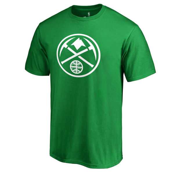 Men's Denver Nuggets Branded Kelly Green St. Patrick's Day White Logo T-Shirt FengYun