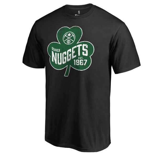 Men's Denver Nuggets Fanatics Branded Black Big & Tall St. Patrick's Day Paddy's Pride T-Shirt FengYun
