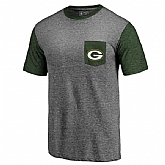 Men's Green Bay Packers Pro Line by Fanatics Branded Heathered Gray Green Refresh Pocket T-Shirt FengYun,baseball caps,new era cap wholesale,wholesale hats