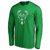 Men's Milwaukee Bucks Fanatics Branded Kelly Green St. Patrick's Day White Logo Long Sleeve T-Shirt FengYun,baseball caps,new era cap wholesale,wholesale hats