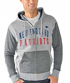 Men's New England Patriots G III Sports by Carl Banks Safety Tri Blend Full Zip Hoodie Heathered Gray FengYun,baseball caps,new era cap wholesale,wholesale hats