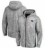 Men's New England Patriots Pro Line by Fanatics Branded Space Dye Performance Full Zip Hoodie Heathered Gray FengYun,baseball caps,new era cap wholesale,wholesale hats