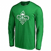 Men's New Orleans Pelicans Fanatics Branded Kelly Green St. Patrick's Day White Logo Long Sleeve T-Shirt FengYun,baseball caps,new era cap wholesale,wholesale hats