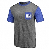 Men's New York Giants Pro Line by Fanatics Branded Heathered Gray Royal Refresh Pocket T-Shirt FengYun,baseball caps,new era cap wholesale,wholesale hats
