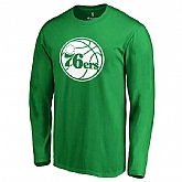 Men's Philadelphia 76ers Fanatics Branded Kelly Green St. Patrick's Day White Logo Long Sleeve T-Shirt FengYun,baseball caps,new era cap wholesale,wholesale hats