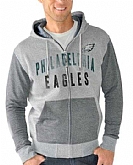 Men's Philadelphia Eagles G III Sports by Carl Banks Safety Tri Blend Full Zip Hoodie Heathered Gray FengYun,baseball caps,new era cap wholesale,wholesale hats