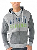 Men's Seattle Seahawks G III Sports by Carl Banks Safety Tri Blend Full Zip Hoodie Heathered Gray FengYun,baseball caps,new era cap wholesale,wholesale hats