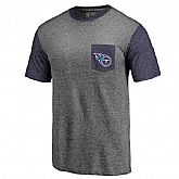 Men's Tennessee Titans Pro Line by Fanatics Branded Heathered Gray Navy Refresh Pocket T-Shirt FengYun,baseball caps,new era cap wholesale,wholesale hats