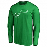 Men's Utah Jazz Fanatics Branded Kelly Green St. Patrick's Day White Logo Long Sleeve T-Shirt FengYun,baseball caps,new era cap wholesale,wholesale hats