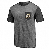 Men's Washington Redskins Pro Line by Fanatics Branded Heathered Gray Black Refresh Pocket T-Shirt FengYun,baseball caps,new era cap wholesale,wholesale hats