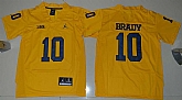 Michigan Wolverines #10 Tom Brady Gold College Football Stitched Jersey,baseball caps,new era cap wholesale,wholesale hats