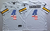 Michigan Wolverines #4 Jim Harbaugh White USA Flag College Stitched Jersey,baseball caps,new era cap wholesale,wholesale hats