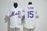 New York Mets #15 Tebow White Flexbase Collection Stitched MLB Jersey,baseball caps,new era cap wholesale,wholesale hats