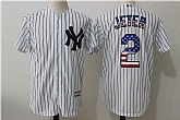 New York Yankees #2 Derek Jeter  White USA Flag Fashion Stitched Baseball Jersey,baseball caps,new era cap wholesale,wholesale hats