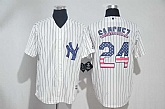 New York Yankees #24 Gary Sanchez  White USA Flag Fashion Stitched Baseball Jersey,baseball caps,new era cap wholesale,wholesale hats