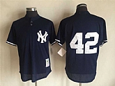 New York Yankees #42 Mariano Rivera Navy Blue Mitchell And Ness Throwback Pullover Stitched Jersey,baseball caps,new era cap wholesale,wholesale hats