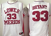 Nike Lower Merion High School Kobe Bryant #33 White Basketball Throwback Jersey,baseball caps,new era cap wholesale,wholesale hats