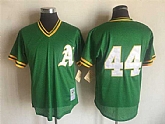 Oakland Athletics #44 Green Mitchell And Ness Throwback Pullover Stitched Jersey,baseball caps,new era cap wholesale,wholesale hats