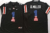 Ohio State Buckeyes #1 B.Miller Black USA Flag College Football Stitched Jersey,baseball caps,new era cap wholesale,wholesale hats