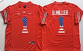 Ohio State Buckeyes #1 B.Miller Red USA Flag College Football Stitched Jersey,baseball caps,new era cap wholesale,wholesale hats