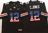 Ohio State Buckeyes #12 C.Jones Black USA Flag College Stitched Jersey,baseball caps,new era cap wholesale,wholesale hats