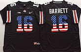 Ohio State Buckeyes #16 J.T. Barrett Black USA Flag College Stitched Jersey