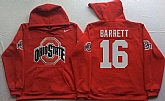 Ohio State Buckeyes #16 J.T. Barrett Red Men's Pullover Stitched Hoodie,baseball caps,new era cap wholesale,wholesale hats
