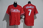 Philadelphia Phillies #7 Maikel Franco Red New Cool Base Stitched Jersey,baseball caps,new era cap wholesale,wholesale hats
