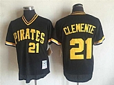 Pittsburgh Pirates #21 Roberto Clemente Black Mitchell And Ness Throwback Pullover Stitched Jersey,baseball caps,new era cap wholesale,wholesale hats