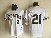 Pittsburgh Pirates #21 Roberto Clemente White Mitchell And Ness Throwback Pullover Stitched Jersey,baseball caps,new era cap wholesale,wholesale hats