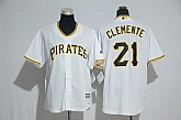 Pittsburgh Pirates #21 Roberto Clemente White New Cool Base Stitched Jersey,baseball caps,new era cap wholesale,wholesale hats