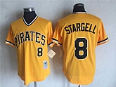 Pittsburgh Pirates #8 Willie Stargell Yellow Mitchell And Ness Throwback Pullover Stitched Jersey,baseball caps,new era cap wholesale,wholesale hats