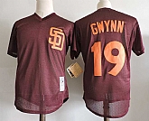 San Diego Padres #19 Tony Gwynn Brown Mitchell And Ness Throwback Pullover Stitched Jersey,baseball caps,new era cap wholesale,wholesale hats