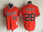 San Francisco Giants #28 Buster Posey Orange Mitchell And Ness Throwback Pullover Stitched Jersey,baseball caps,new era cap wholesale,wholesale hats