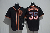 San Francisco Giants #35 Brandon Crawford Black USA Flag Fashion Stitched Baseball Jersey,baseball caps,new era cap wholesale,wholesale hats