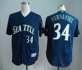 Seattle Mariners #34 Felix Hernandez Navy Flexbase Collection Stitched MLB Jersey,baseball caps,new era cap wholesale,wholesale hats
