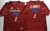 South Carolina Gamecocks #7 Jadeveon Clowney Red USA Flag College Stitched Jersey,baseball caps,new era cap wholesale,wholesale hats