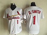 St. Louis Cardinals #1 Ozzie Smith White Mitchell And Ness Throwback Stitched Jersey,baseball caps,new era cap wholesale,wholesale hats